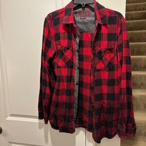 Lazer Ombre Red and Black Plaid Men's Shirt